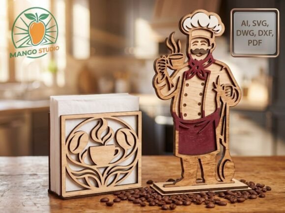 3D Chef Decor Coffee Napkin Holder: A Unique Addition for Coffee-Loving Interiors