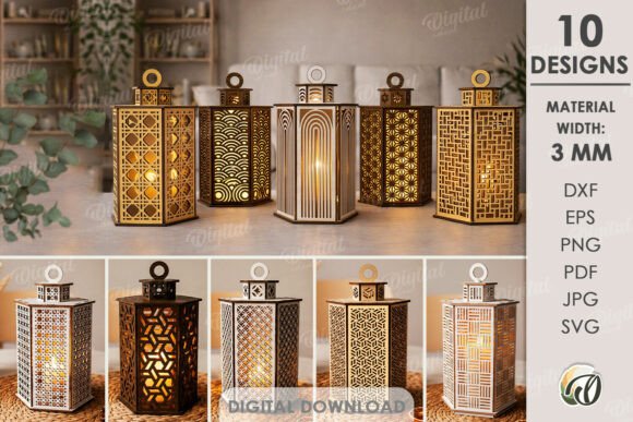 3D Decorative Lanterns Bundle Lasercut: A Smart Choice for Custom Home and Office Design