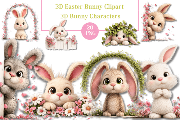 3D Easter Clipart Spring Bunny: A Joyful Design Asset for Creative Projects