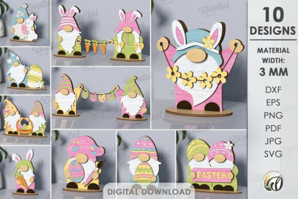 3D Easter Gnomes Bundle Laser Cut – Creative Possibilities for Every Maker