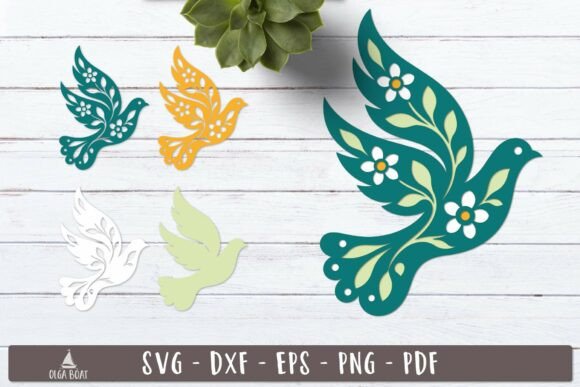 3D Floral Flying Bird Pigeon Dove SVG: A Versatile Design for Craft Enthusiasts
