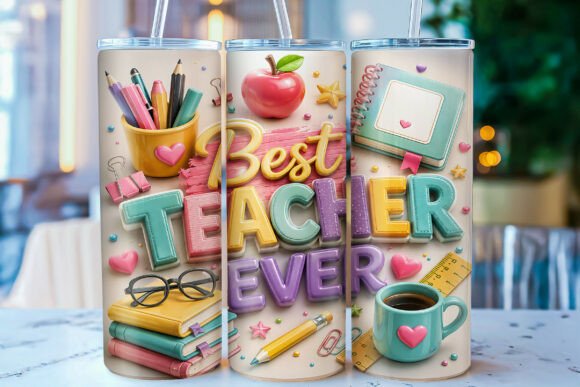 3D Inflated Best Teacher Ever Tumbler: A Thoughtful Gift for Educators