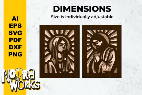 3D Jesus Christ and Virgen Maria Cut SVG: A Creative and Meaningful Papercraft Design