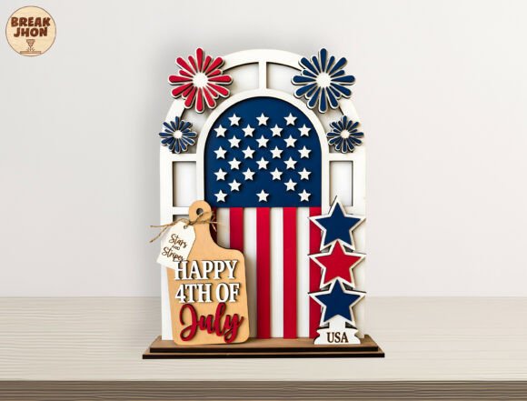 3D Layered Patriotic Laser Cut SVG for Stunning 4th of July Decor