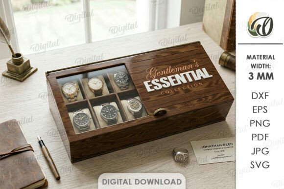 3D Men Accessories Box Laser Cut: A Versatile Digital Design for Practical and Creative Uses
