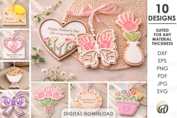 3D Mother's Day Gifts Bundle Laser Cut: A Creative Digital Solution for Personalized Designs