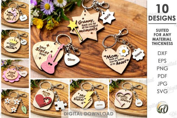 3D Mother s Day Keychains Bundle Laser: A Versatile Digital Design Resource