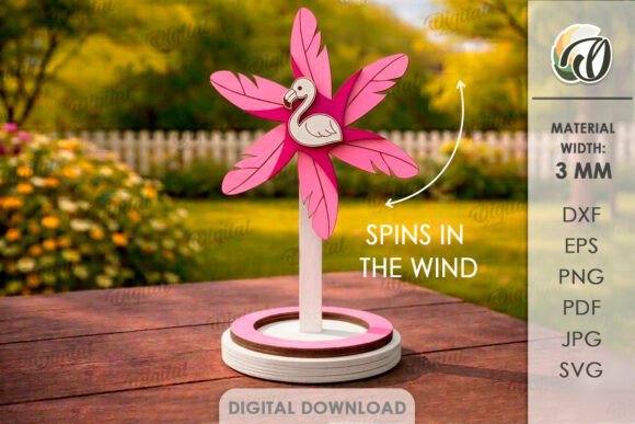 3D Pinwheel Stand Laser Cut. Flamingo: A Strategic Design Tool for Home and Office Creativity