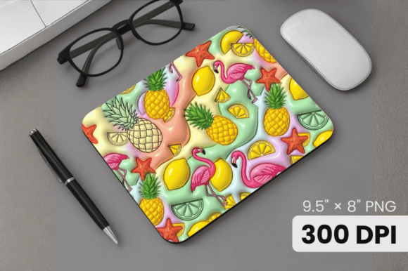 3D Puff Summer Elements Mouse Pad PNG: A Design Resource for Creative Workflows