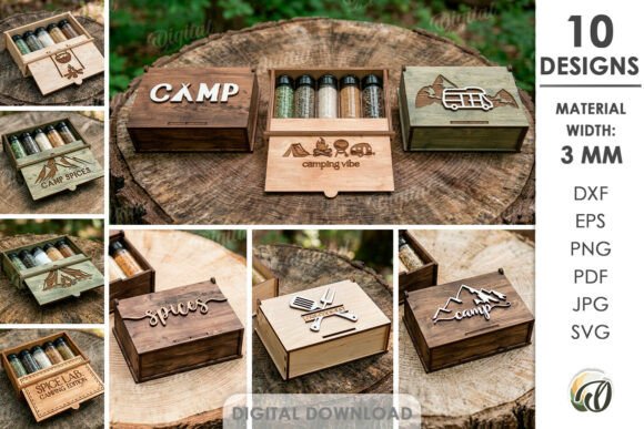 3D Travel Spice Boxes Bundle Laser Cut – Creative Design Made Easy