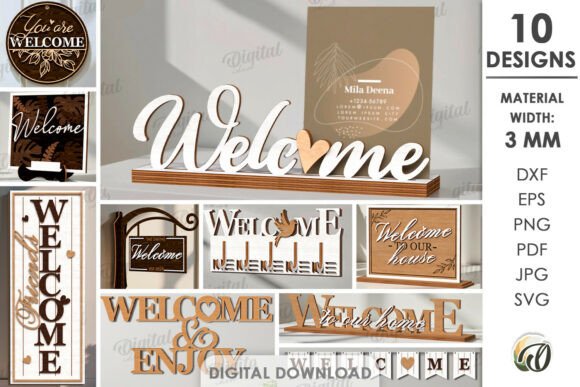 3D Welcome Decors Bundle Laser Cut: A Smart Creative Choice for Makers and Designers