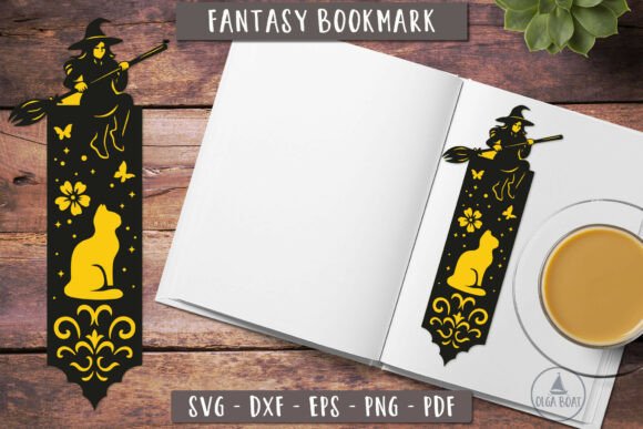3D Witch Cat Bookmark SVG Papercut: A Creative Addition to Your Paper Craft Projects