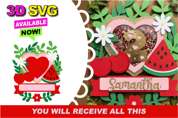 Cherry and Watermelon Cake Topper 3D SVG: A Fresh Twist for Celebratory Designs