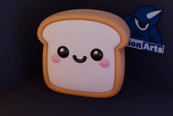 Cute Cartoon Bread Roll for 3D Printing