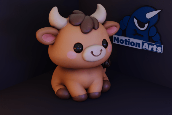 Cute Cartoon Bull 3D Model for Easy 3D Printing: A Playful, Practical Design for Creatives