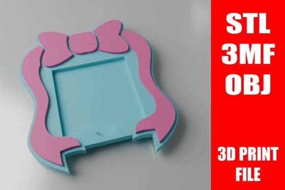 Desk Sticky Holder Bow 3D STL File for Creative Designers