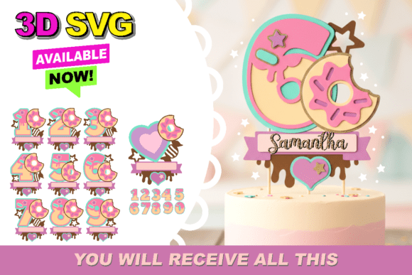 Donuts Numbers Topper 3D SVG: A Creative Essential for Modern Design Enthusiasts