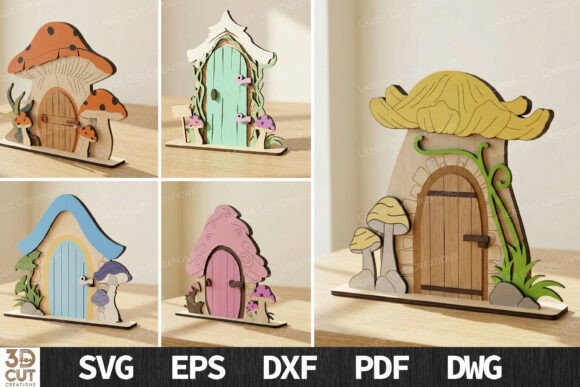 Fairy Door 3D Laser Cut Bundle: Crafting Enchantment with Wood