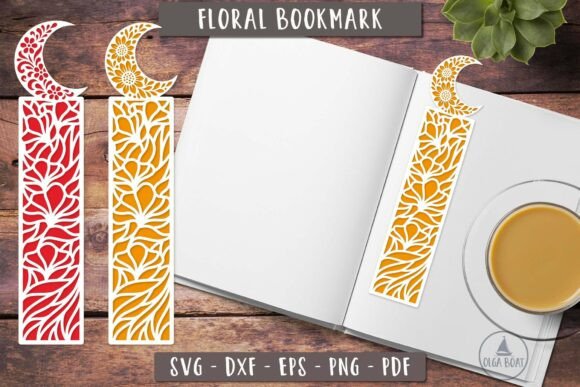 Floral Moon Bookmark SVG Layered Design: A Versatile Tool for Creative Paper Crafts