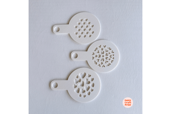 Heart Coffee Stencils 3D Print File: Create Romantic Drink Designs at Home