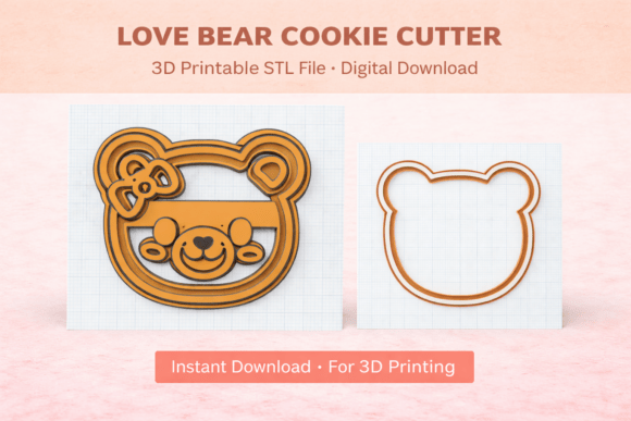 Love Bear Cookie Cutter 3D Model for 3D Printing: A Versatile Tool for Creative Baking and Crafting