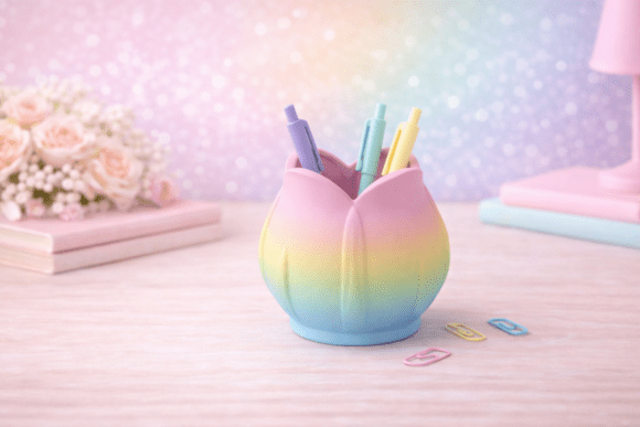 Tulip 3D Printed Pen Holder STL: A Practical and Adorable Desk Accessory